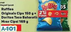 Ruffles Originals Cips 150 g+Doritos Taco Baharatlı Mısır Cipsi 169 g