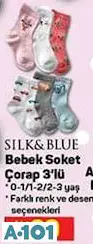 Silk&Blue Bebek Soket Çorap 3'Lü