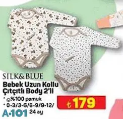 Silk&Blue Bebek Uzun Kollu Çıtçıtlı Body 2'Li