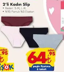 2'Li Kadın Slip Külot