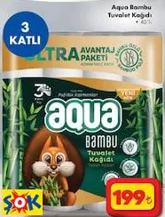 Aqua Bambu Tuvalet Kağıdı 40'Lı