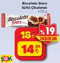 Biscolata Starz Sütlü Çikolatalı 82 G