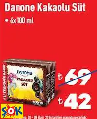 Danone Kakaolu Süt 6X180 Ml