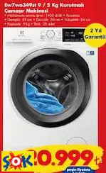 Electrolux EW7WO349ST 9/5 Kg Kurutmalı Çamaşır Makinesi