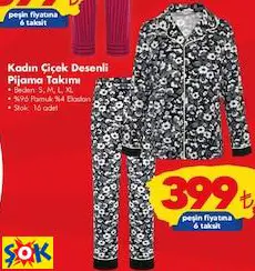 Koza Soft Kadın Çiçek Desenli Pijama Takımı