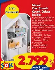 Masal Çok Amaçlı Çocuk Odası Dolabı