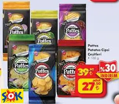 Pattes Patates Cipsi Çeşitleri 100 G