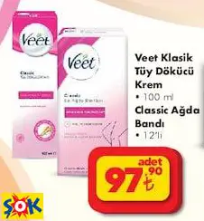 Veet Klasik Tüy Dökücü Krem 100 Ml/Classic Ağda Bandı 12'Li