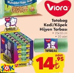 Viora Totobag Kedi/Köpek Hijyen Torbası 23x30 cm 20 Adet