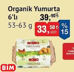 Organik Yumurta 6'Lı 53-63 G