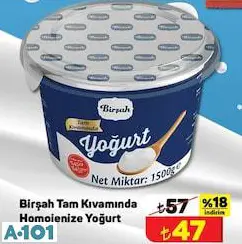 Birşah Tam Kıvamında Homojenize Yoğurt 1.5 Kg