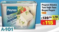 Peynes Süzme Tam Yağlı Taze Beyaz Peynir 1 Kg