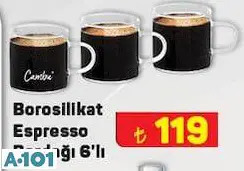 Borosillikat Espresso Bardağı 6'Lı