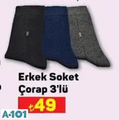 Erkek Soket Çorap 3'Lü