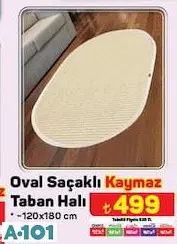 Oval Saçaklı Kaymaz Taban Halı 120X180 Cm