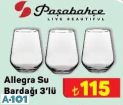 Paşabahçe Allegra Su Bardağı 435 Cc 3'Lü