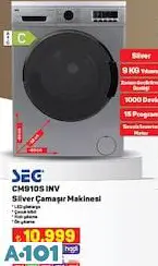 SEG CM910S INV Silver Çamaşır Makinesi