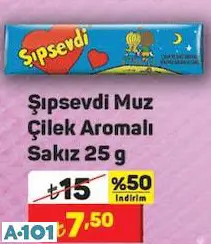 Şıpsevdi Muz Çilek Aromalı Sakız 25 G