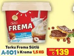 Torku Frema Sütlü Fındıklı Krema 1.5 Kg