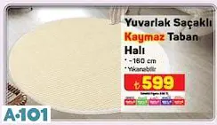 Yuvarlak Saçaklı Kaymaz Taban Halı 160 Cm