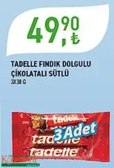 Tadelle Fındık Dolgulu Çikolatalı Sütlü 3X30 G