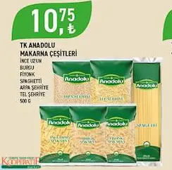 Tarım Kredi Birlik Anadolu Makarna Çeşitleri 500 G