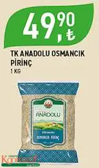 Tarım Kredi Birlik Anadolu Osmancık Pirinç 1 Kg