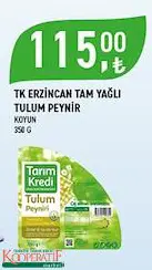 Tarım Kredi Birlik Erzincan Tam Yağlı Tulum Peynir Koyun 350 G