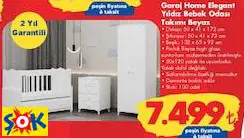 Garaj Home Elegant Yıldız Bebek Odası Takımı Beyaz