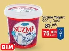 Dost Süzme Yoğurt 900 G