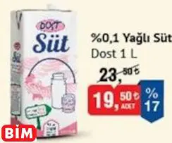 Dost %0.1 Yağlı Süt 1 Lt