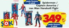 Dc Spiderman/Captain America/Iron Man Haraketli Figür Oyuncak