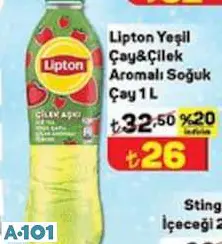 Lipton Yeşil Çay&Çilek Aromalı Soğuk Çay 1 L