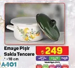 Emaye Pişir Sakla Tencere 18 Cm