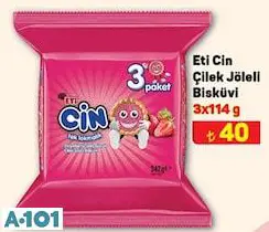 Eti Cin Çilek Jöleli Bisküvi 3X114 G