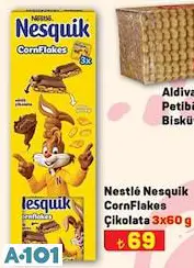 Nestle Nesquik Cornflakes Çikolata 3X60 G