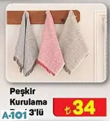 Peşkir Kurulama Bezi 3'Lü