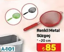 Renkli Metal Süzgeç 20 Cm