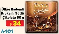 Ülker Bademli Krokanlı Sütlü Çikolata 60 G