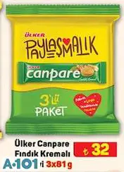 Ülker Canpare Fındık Kremalı Bisküvi 3X81 G