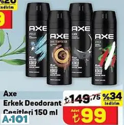 Axe Erkek Deodorant Çeşitleri 150 Ml