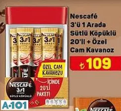 Nescafe 3'Ü 1 Arada Sütlü Köpüklü 20'Li+Özel Cam Kavanoz