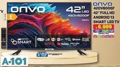 Onvo 42OV6000F 42 İnç Full HD Android 13 Smart Led Tv Akıllı Televizyon