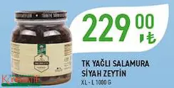 Tarım Kredi Birlik Yağlı Salamura Siyah Zeytin 1000 G