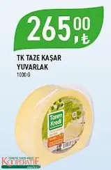 Tarım Kredi Birlik Taze Kaşar Yuvarlak 1000 G