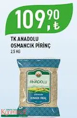 Tarım Kredi Birlik Anadolu Osmancık Pirinç 2.5 Kg