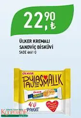 Ülker Kremalı Sandviç Bisküvi Sade 4X61 G