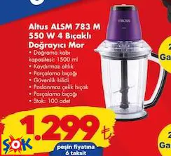 Altus ALSM 783 550 W 4 Bıçaklı Doğrayıcı Mor