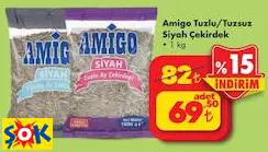 Amigo Tuzlu/Tuzsuz Siyah Çekirdek 1 Kg