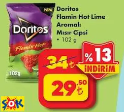 Doritos Flamin Hot Lime Aromalı Mısır Cipsi 102 G